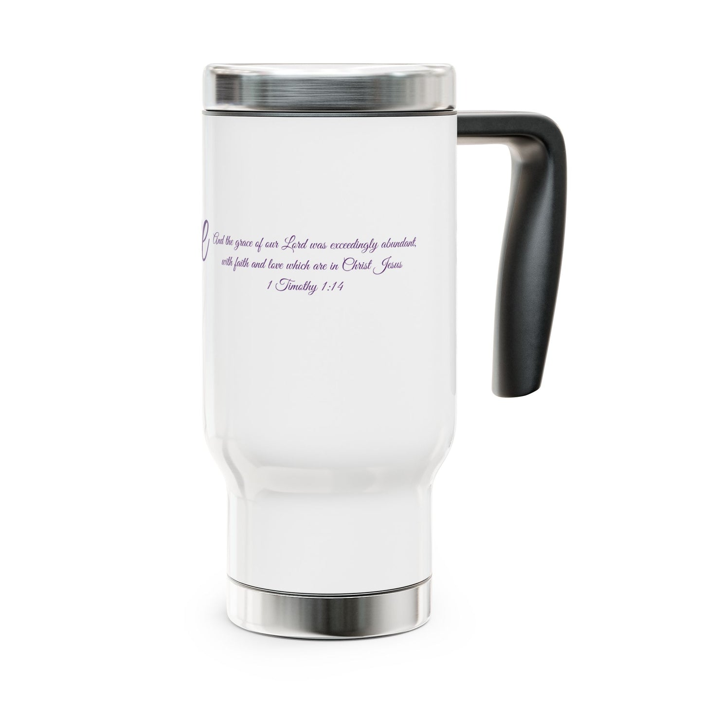 Grace Pours- Stainless Steel Travel Mug with Handle, 14oz