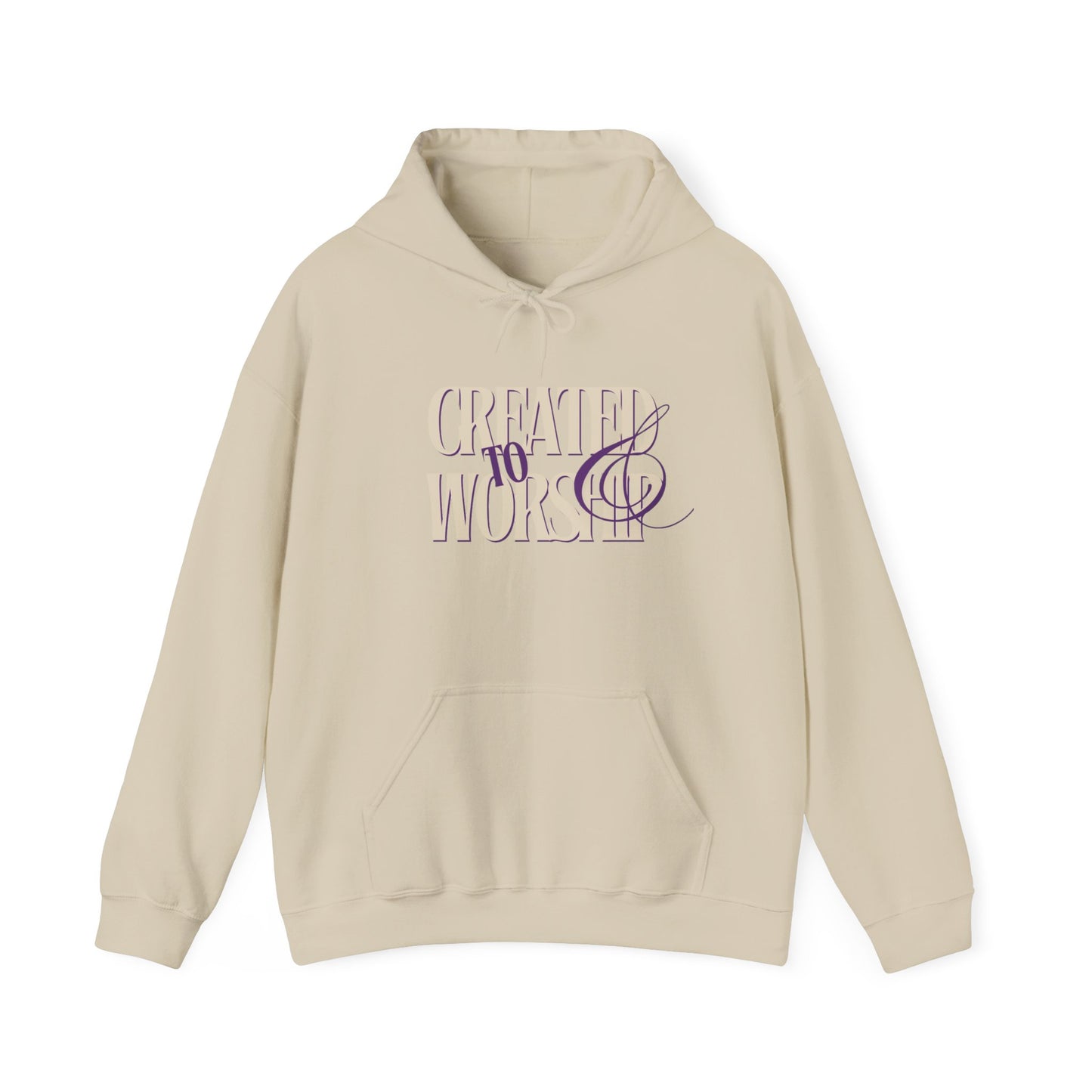 Created to Worship Hooded Sweatshirt, Unisex Christian Hoodie, Cozy Church Sweatshirt, Faith-Based Apparel, Inspirational Gift