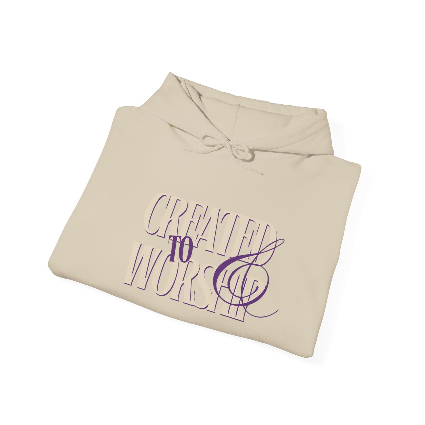 Created to Worship Hooded Sweatshirt, Unisex Christian Hoodie, Cozy Church Sweatshirt, Faith-Based Apparel, Inspirational Gift