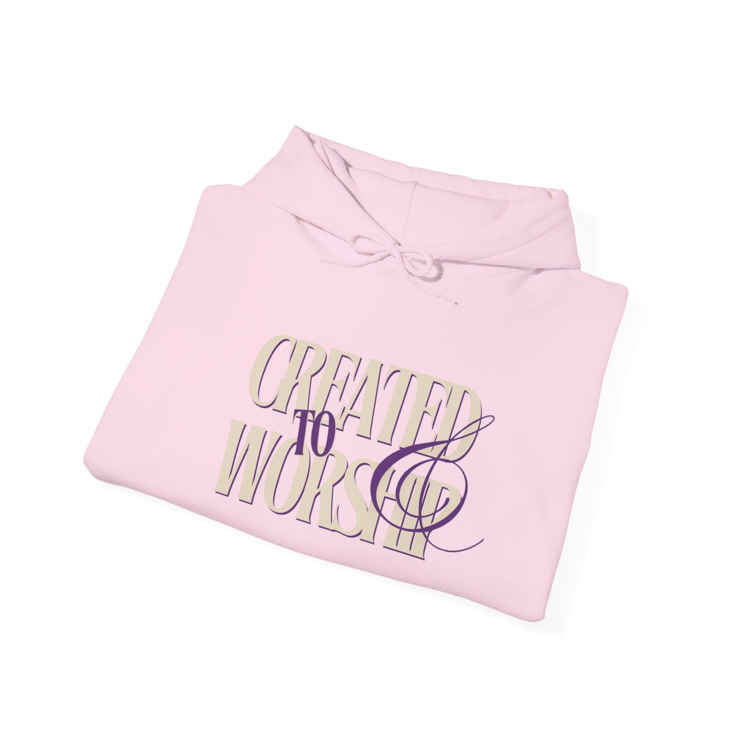 Created to Worship Hooded Sweatshirt, Unisex Christian Hoodie, Cozy Church Sweatshirt, Faith-Based Apparel, Inspirational Gift