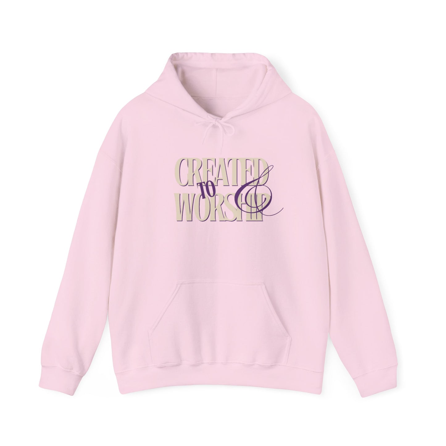 Created to Worship Hooded Sweatshirt, Unisex Christian Hoodie, Cozy Church Sweatshirt, Faith-Based Apparel, Inspirational Gift
