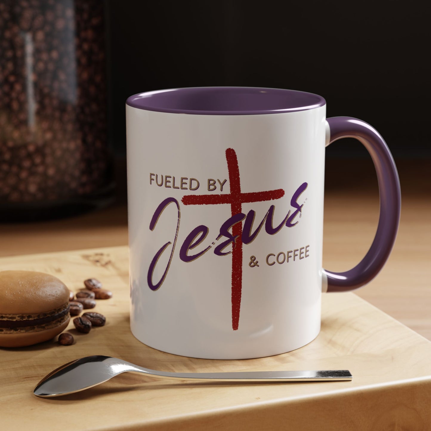 Coffee Mug — "Fueled by Jesus & Coffee" Accent Ceramic Mug