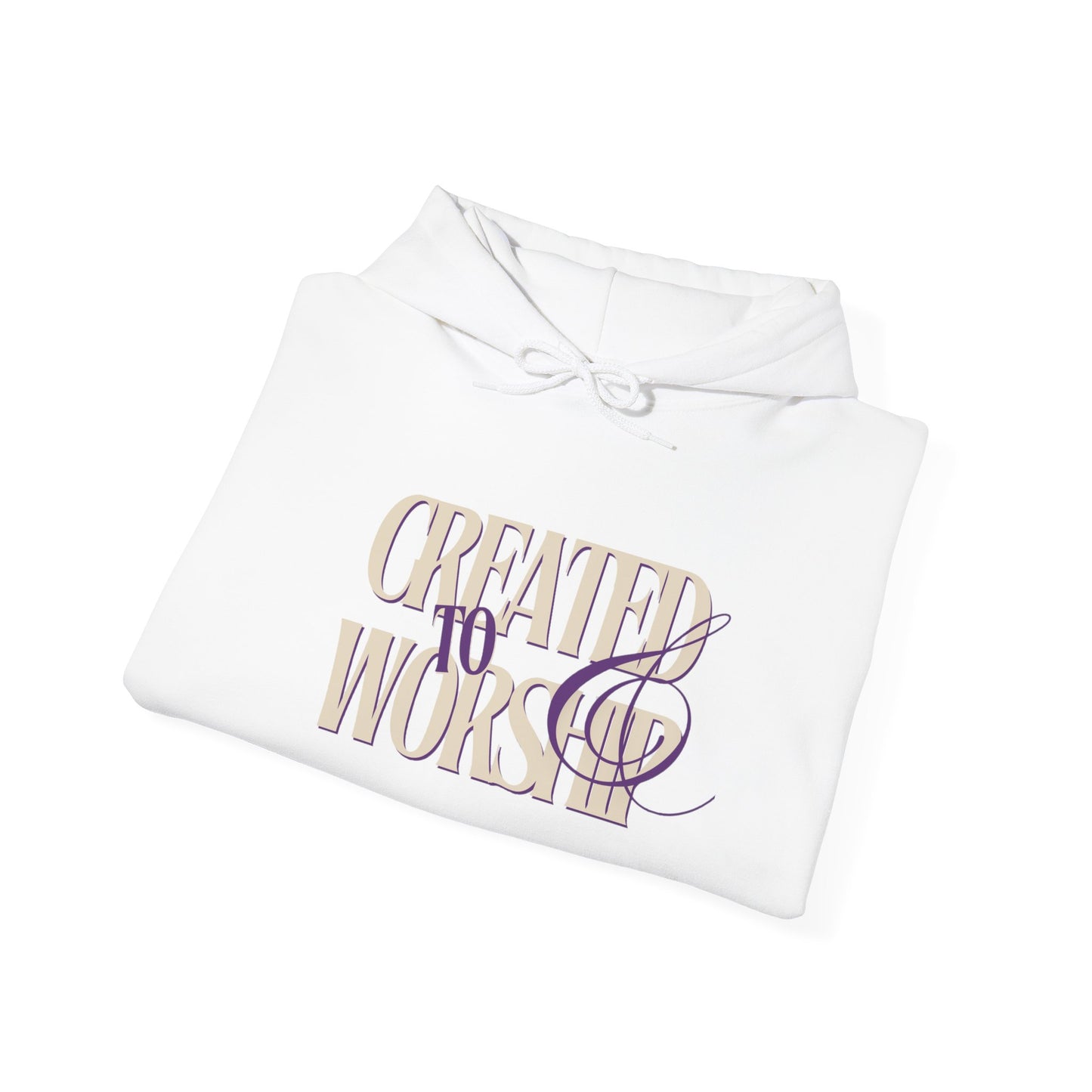 Created to Worship Hooded Sweatshirt, Unisex Christian Hoodie, Cozy Church Sweatshirt, Faith-Based Apparel, Inspirational Gift