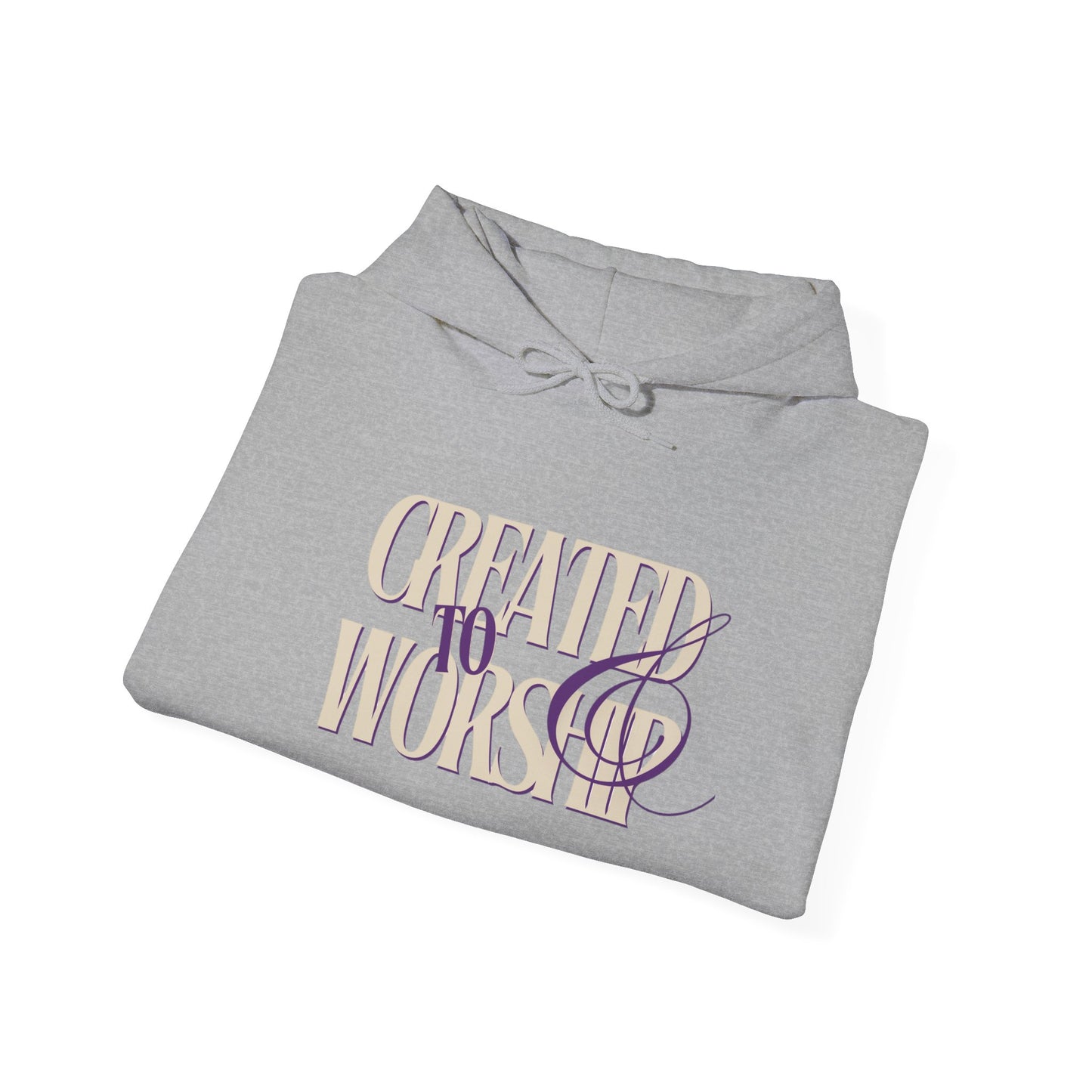 Created to Worship Hooded Sweatshirt, Unisex Christian Hoodie, Cozy Church Sweatshirt, Faith-Based Apparel, Inspirational Gift