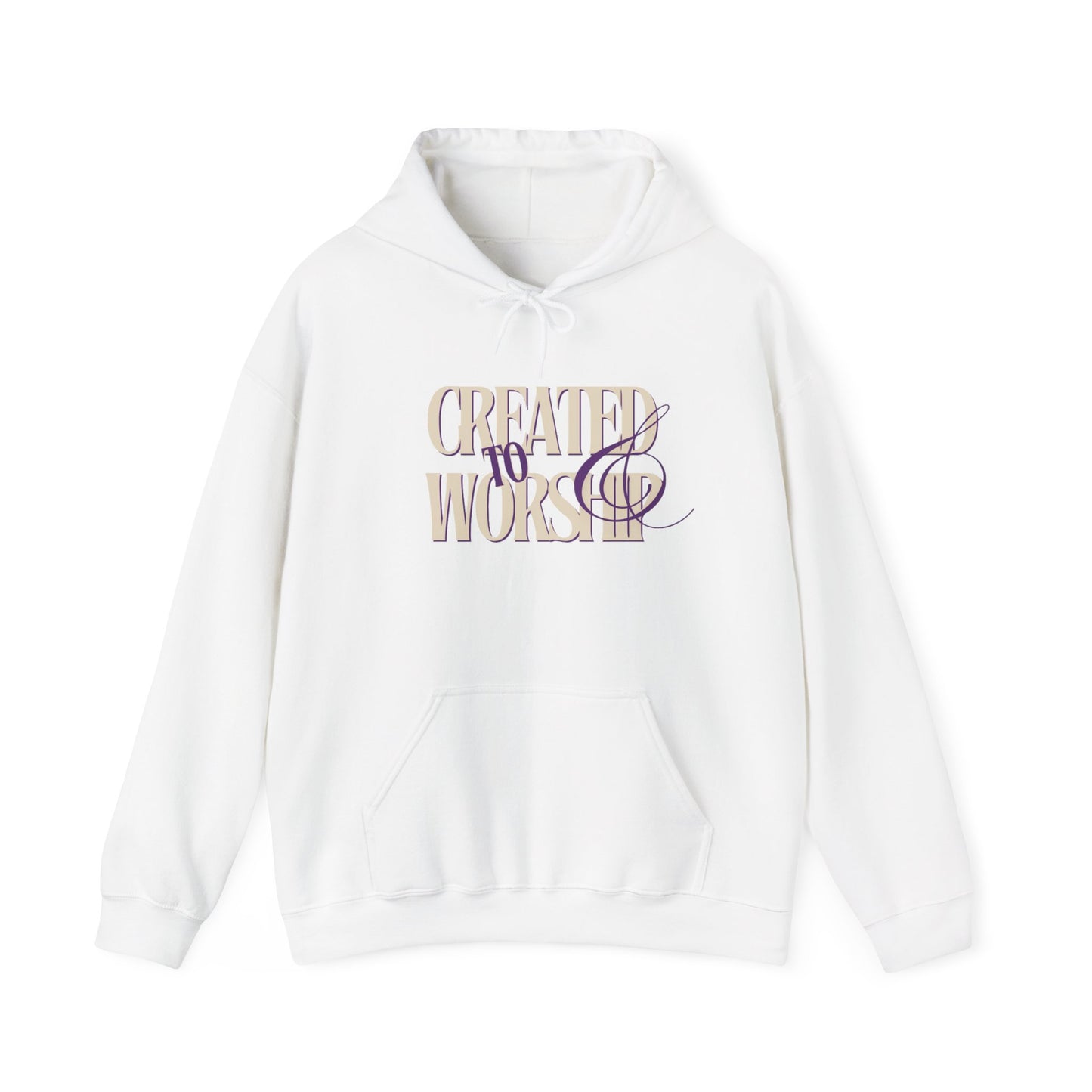 Created to Worship Hooded Sweatshirt, Unisex Christian Hoodie, Cozy Church Sweatshirt, Faith-Based Apparel, Inspirational Gift