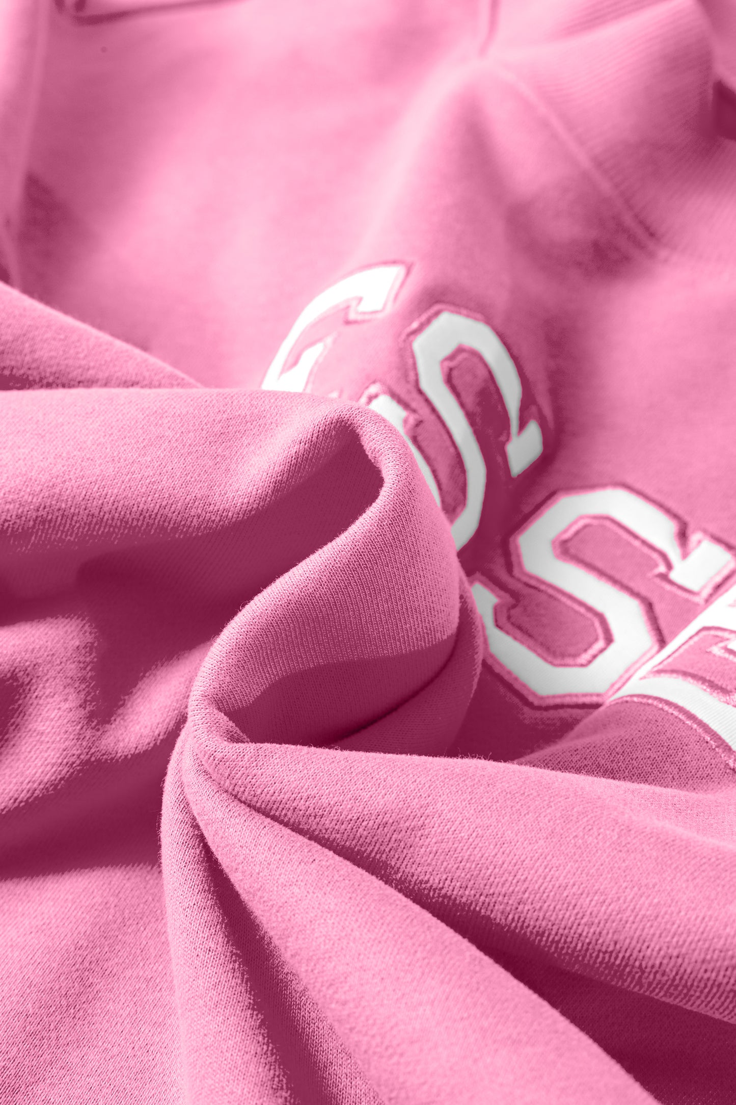 "Blessed"-Bright Pink Oversize Embroidered Mock Neck Sweatshirt